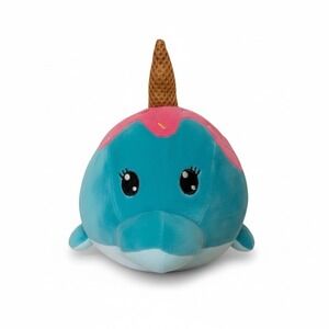 Spark Create Imagine Aqua Blue Plush Food Narwhal Plush Animal Ice Cream Dolphin